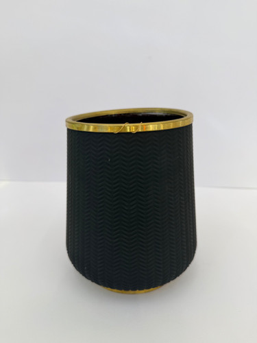 گلدان استوانه ای مشکی مات - کوچک