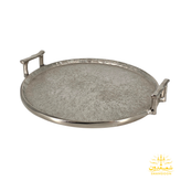 سینی خش دار دسته مربع نقره ای 9569