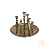 شمعدان سینی گرد 7 شعله طلایی SH111G